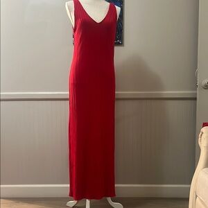 Zara Vibrant Red Sleeveless Maxi Dress